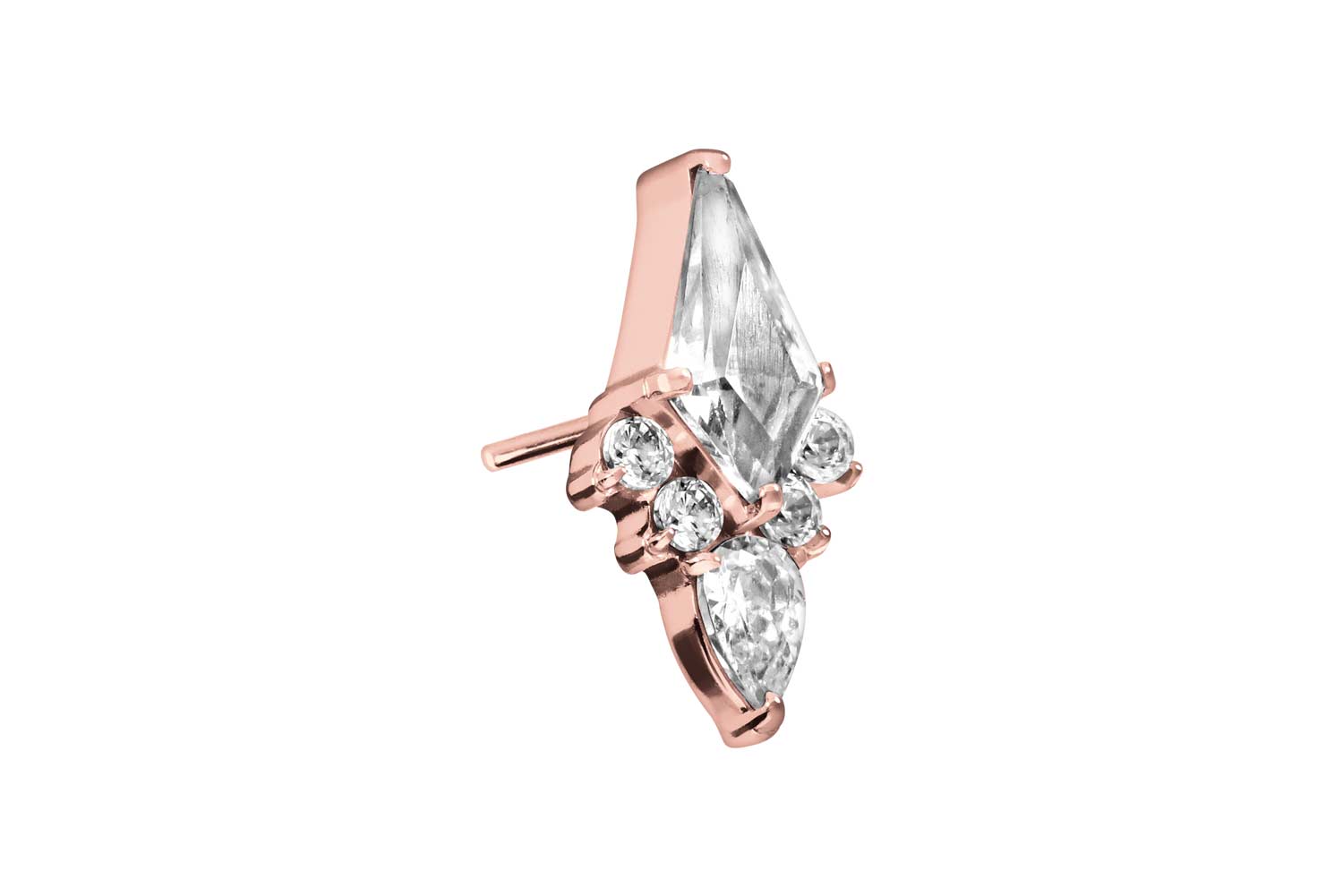 Titan Aufsatz mit Push Pin KRISTALLSCHILD von Piercingline